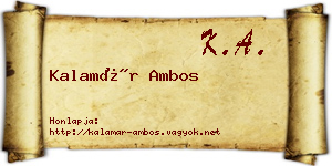 Kalamár Ambos névjegykártya